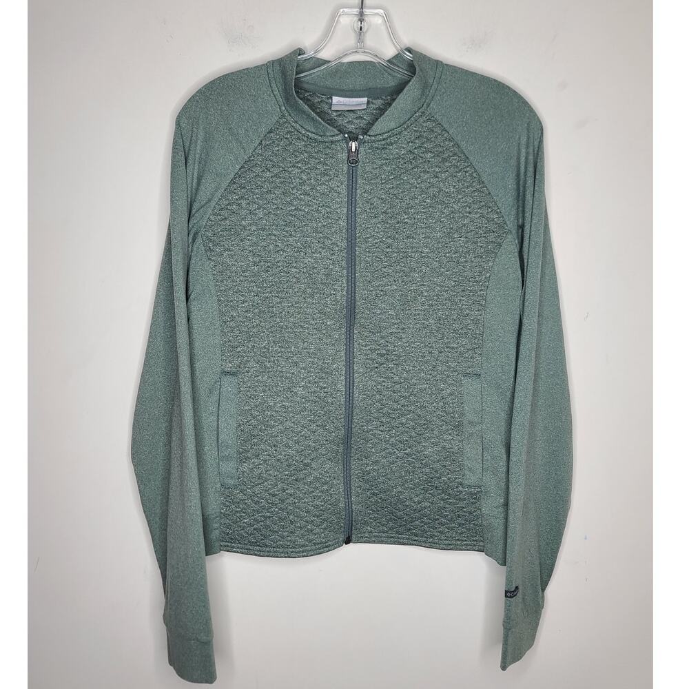 Columbia green quilted full zip lightweight jacket - small